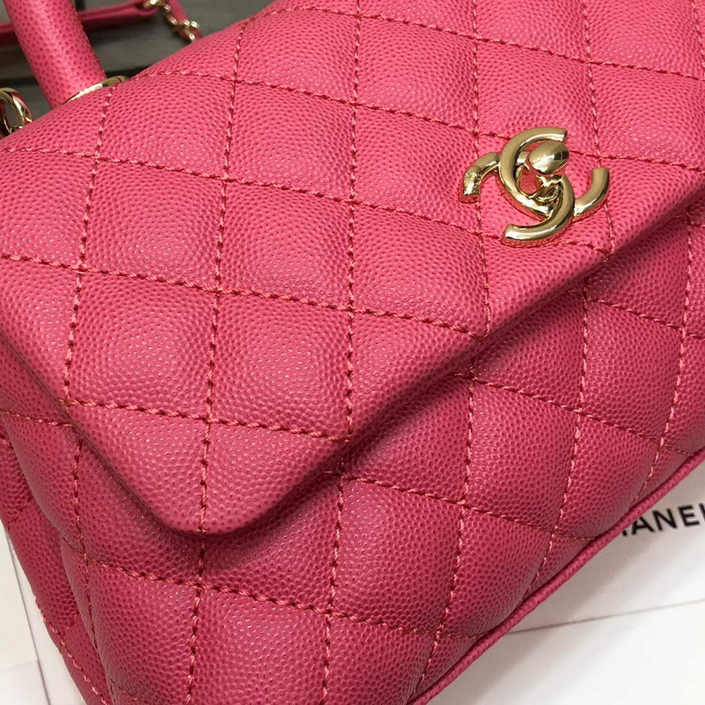 Chanel A92990 Medium Flap Bag With Top Handle Bag Rose Red | chanel a92990 meduim flap bag with top handle handbag 106