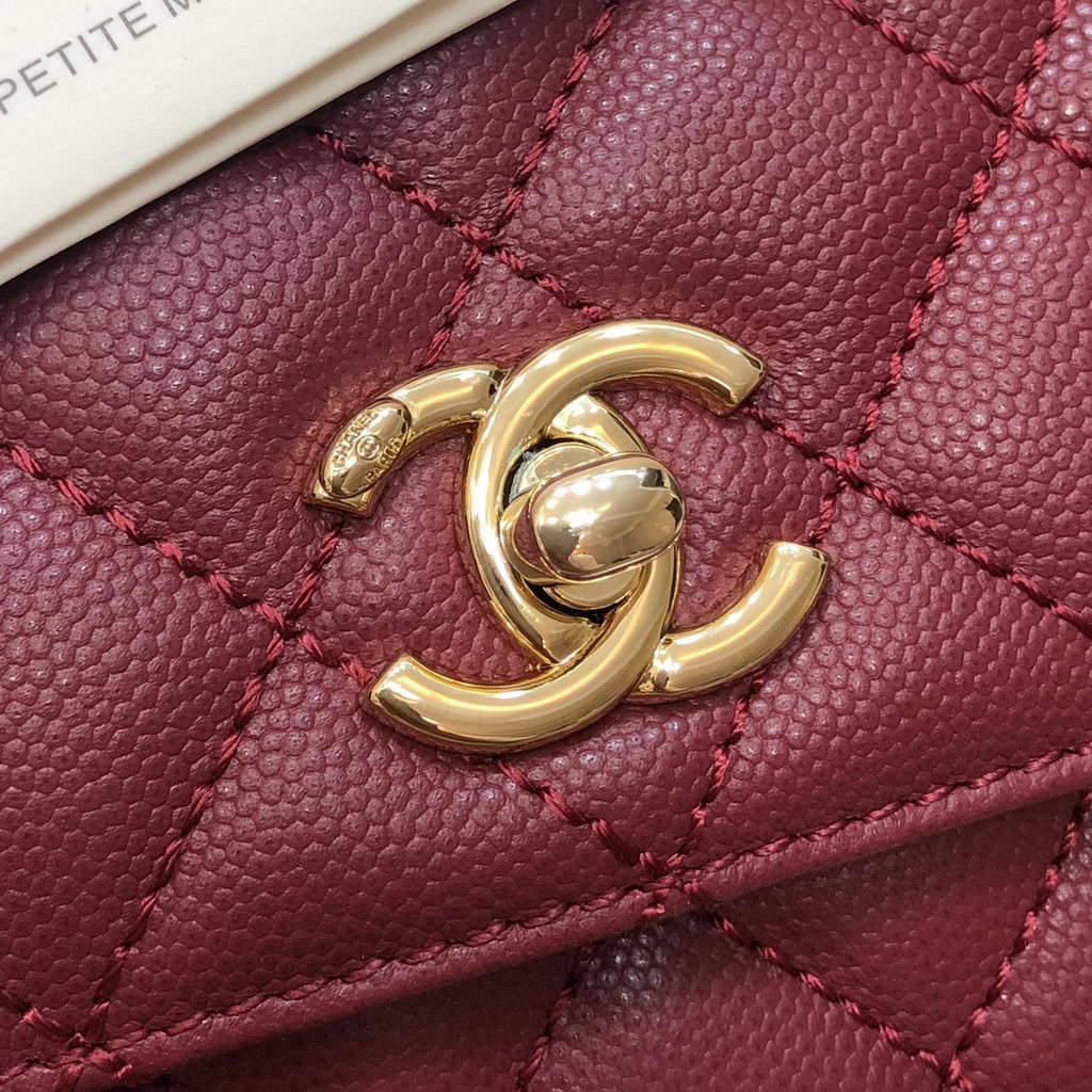 Chanel A92990 Medium Flap Bag With Top Handle Bag Wine Red | chanel a92990 meduim flap bag with top handle handbag 121