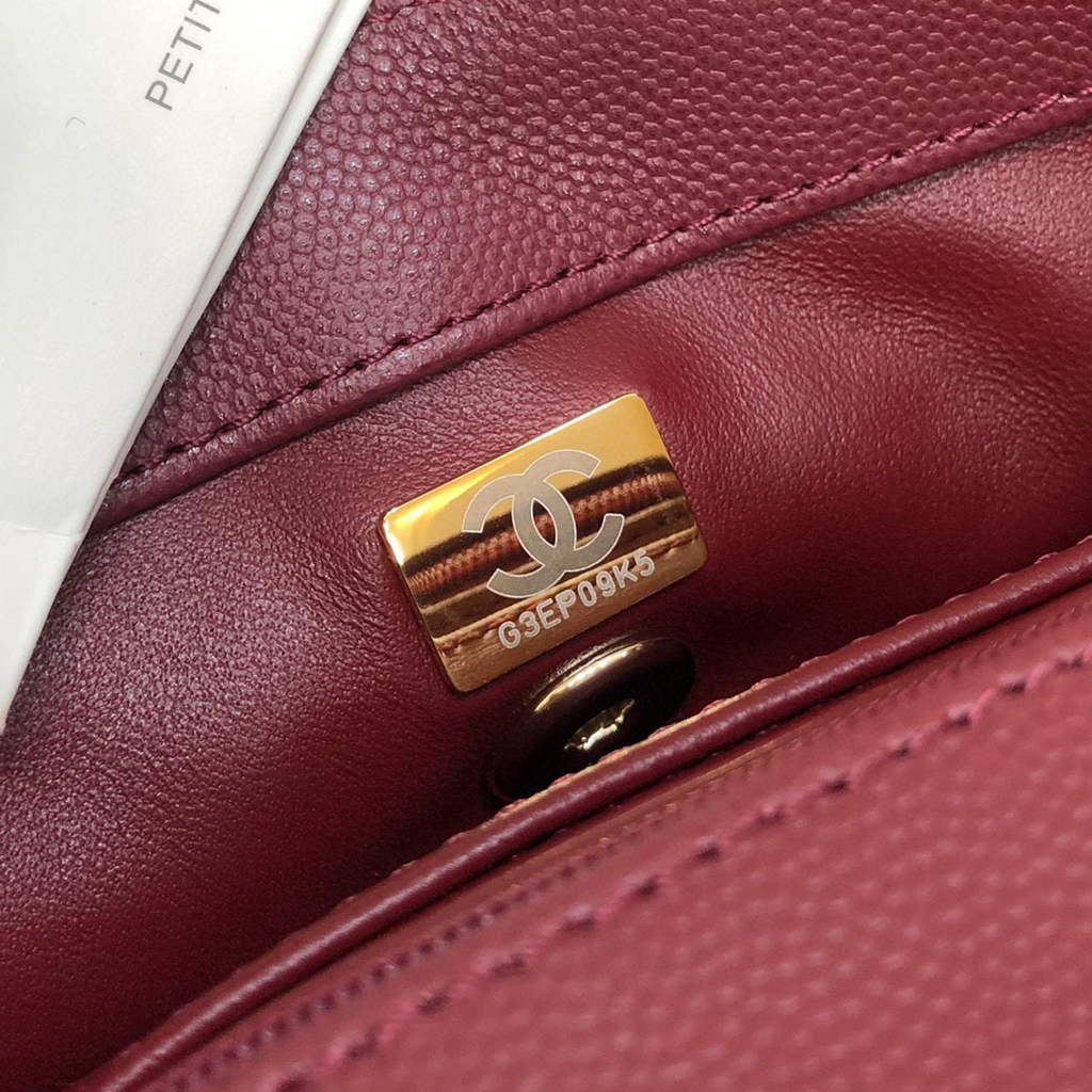 Chanel A92990 Medium Flap Bag With Top Handle Bag Wine Red | chanel a92990 meduim flap bag with top handle handbag 125