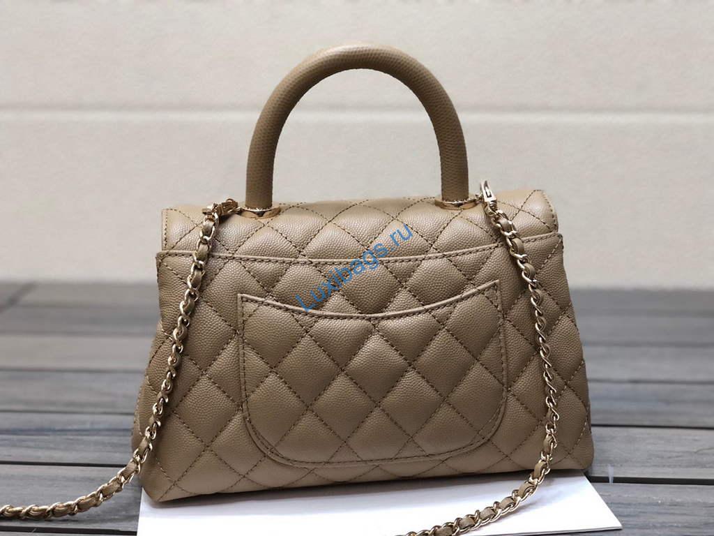 Chanel A92990 Medium Flap Bag With Top Handle Bag Light Apricot | chanel a92990 meduim flap bag with top handle handbag 33