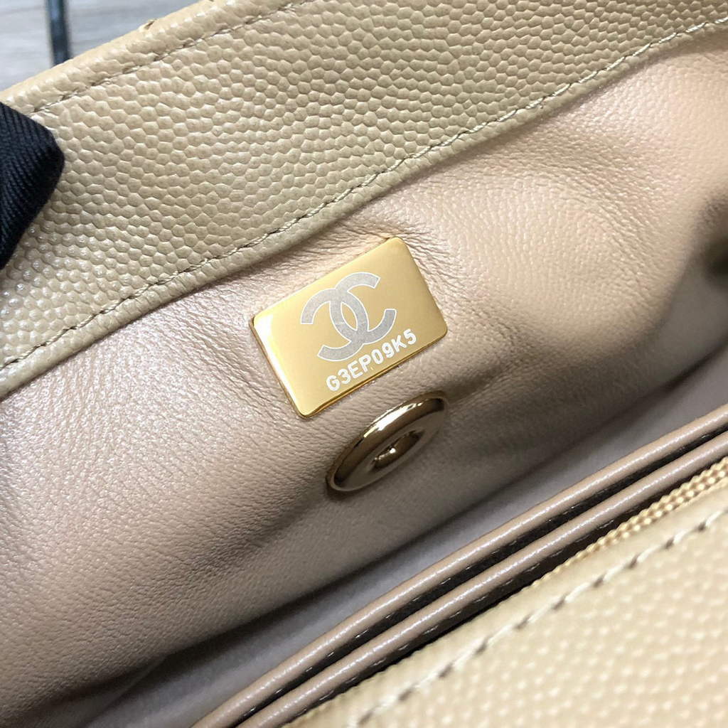 Chanel A92990 Medium Flap Bag With Top Handle Bag Light Apricot | chanel a92990 meduim flap bag with top handle handbag 39