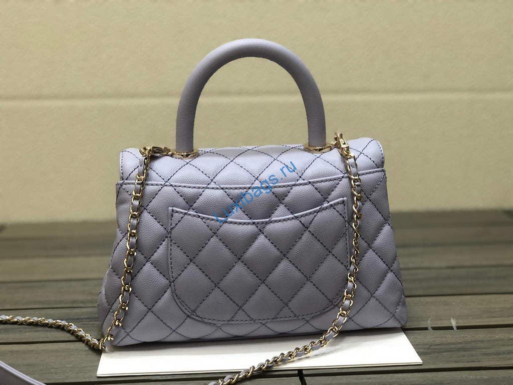 Chanel A92990 Medium Flap Bag With Top Handle Bag Light Purple | chanel a92990 meduim flap bag with top handle handbag 44