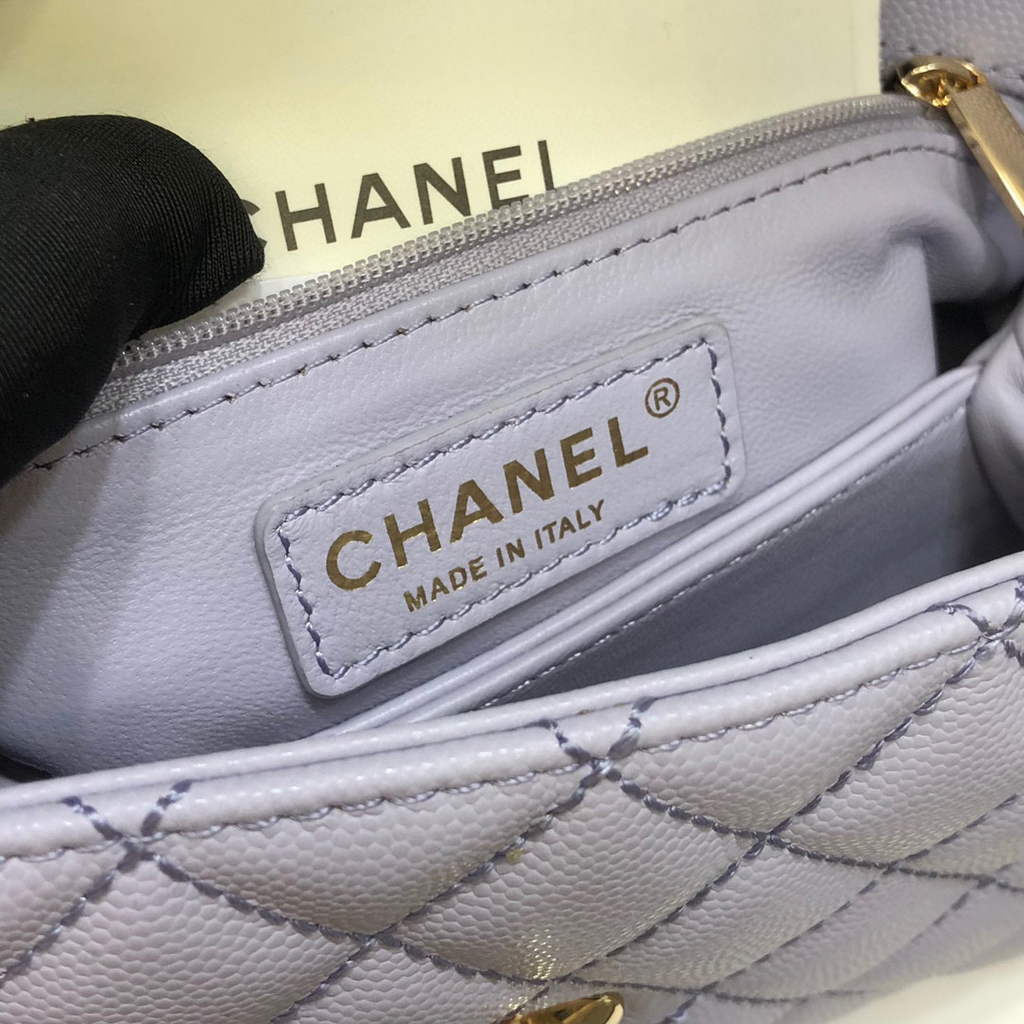 Chanel A92990 Medium Flap Bag With Top Handle Bag Light Purple | chanel a92990 meduim flap bag with top handle handbag 49