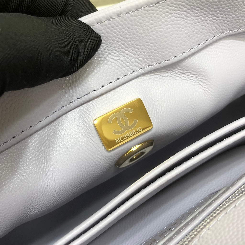 Chanel A92990 Medium Flap Bag With Top Handle Bag Light Purple | chanel a92990 meduim flap bag with top handle handbag 50