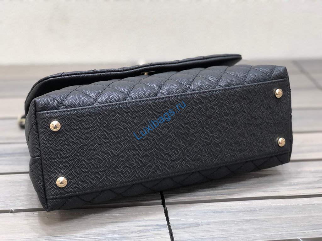 Chanel A92991 Large Flap Bag With Top Handle handBag Black | chanel a92991 large flap bag with top handle handbag 112