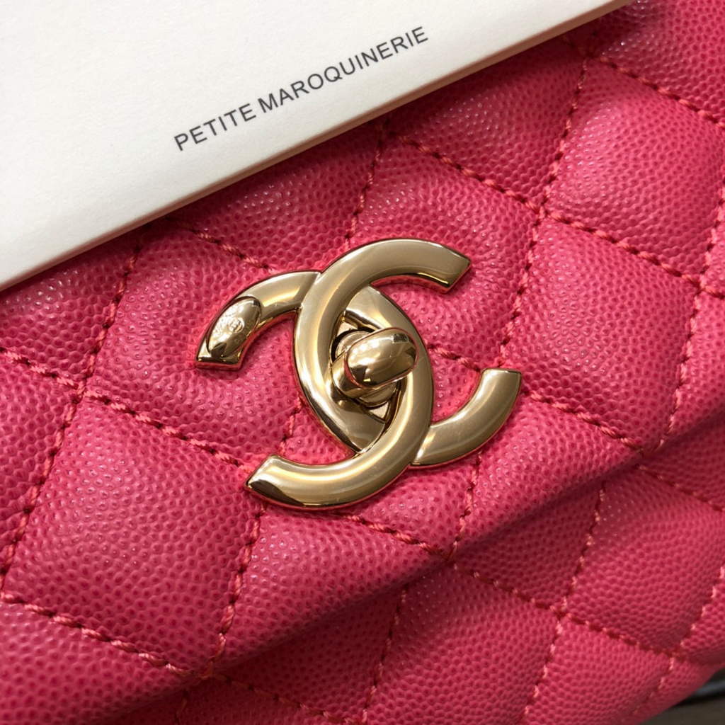 Chanel A92991 Large Flap Bag With Top Handle handBag Rose Red | chanel a92991 large flap bag with top handle handbag 85