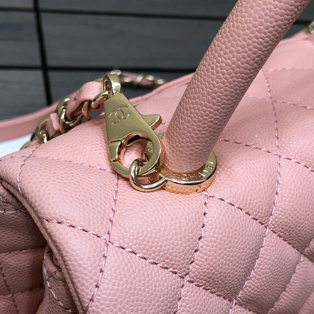 Chanel A92991 Large Flap Bag With Top Handle handBag Pink | chanel a92991 large flap bag with top handle handbag 92