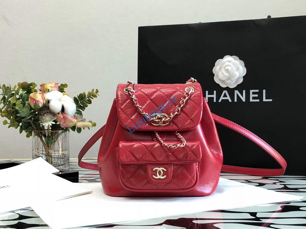 Chanel A99121 Backpack A3002 Calfskin Red | chanel a99121 backpack a3002 calfskin red 02
