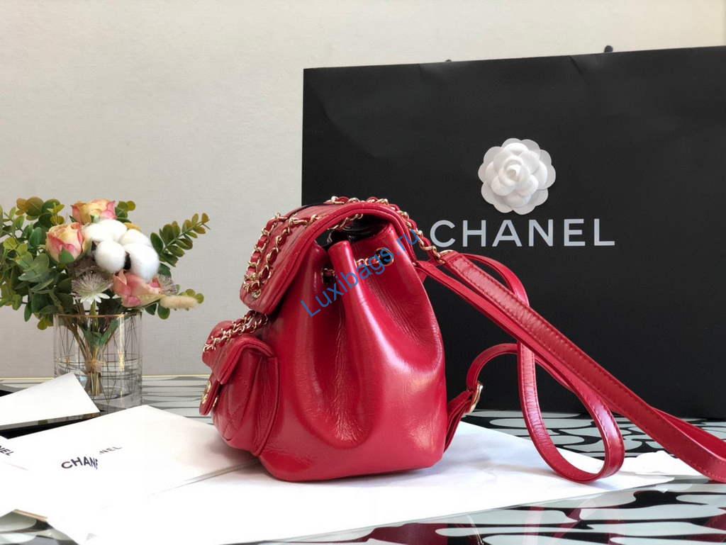 Chanel A99121 Backpack A3002 Calfskin Red | chanel a99121 backpack a3002 calfskin red 06