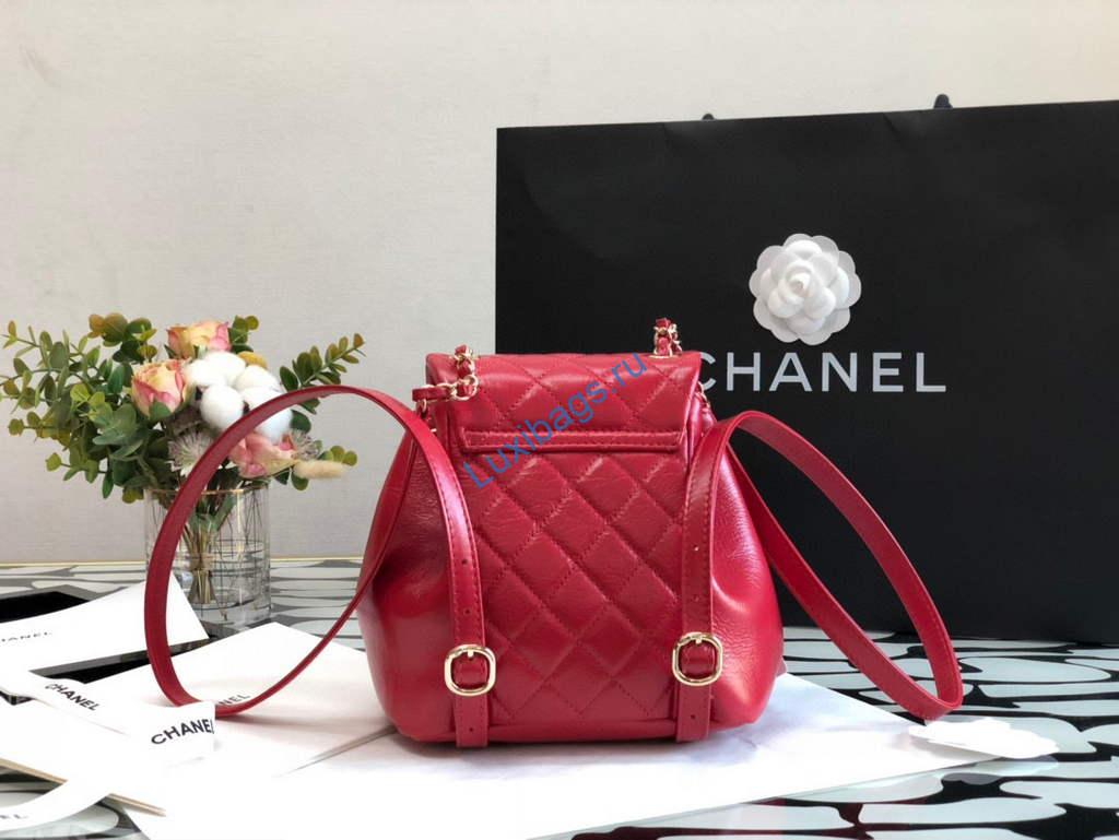 Chanel A99121 Backpack A3002 Calfskin Red | chanel a99121 backpack a3002 calfskin red 07