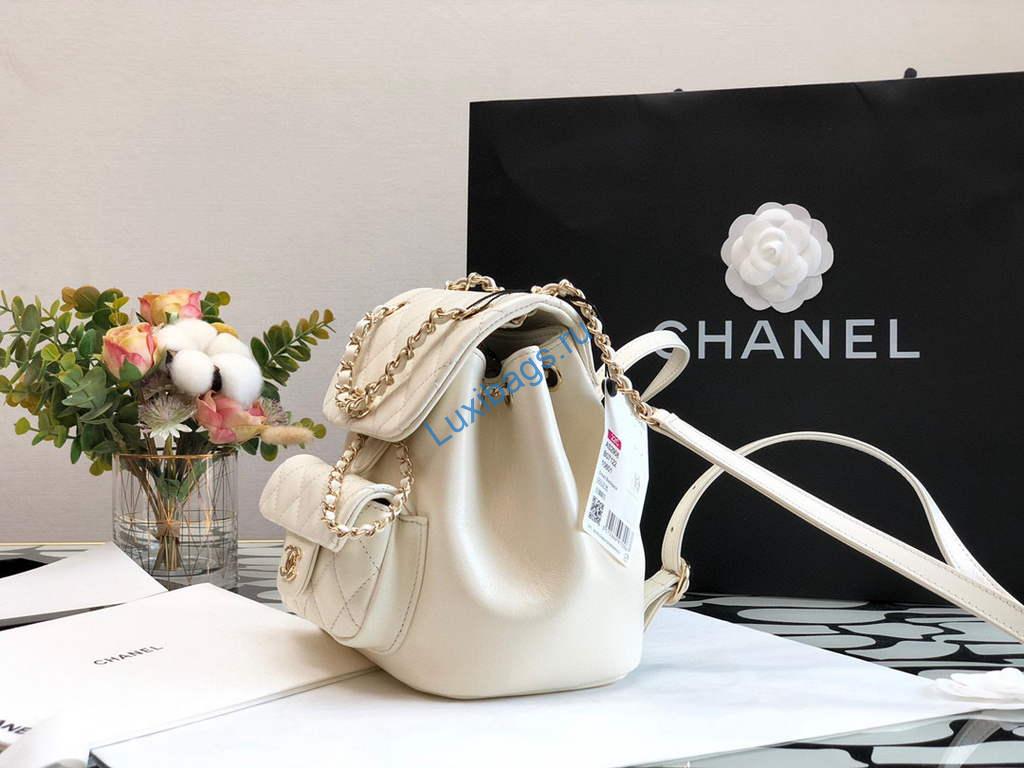Chanel A99121 Backpack A3002 Calfskin White | chanel a99121 backpack a3002 calfskin red 15