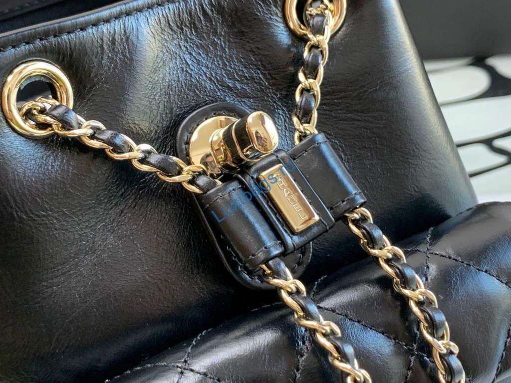 Chanel A99121 Backpack A3002 Calfskin Black | chanel a99121 backpack a3002 calfskin red 21