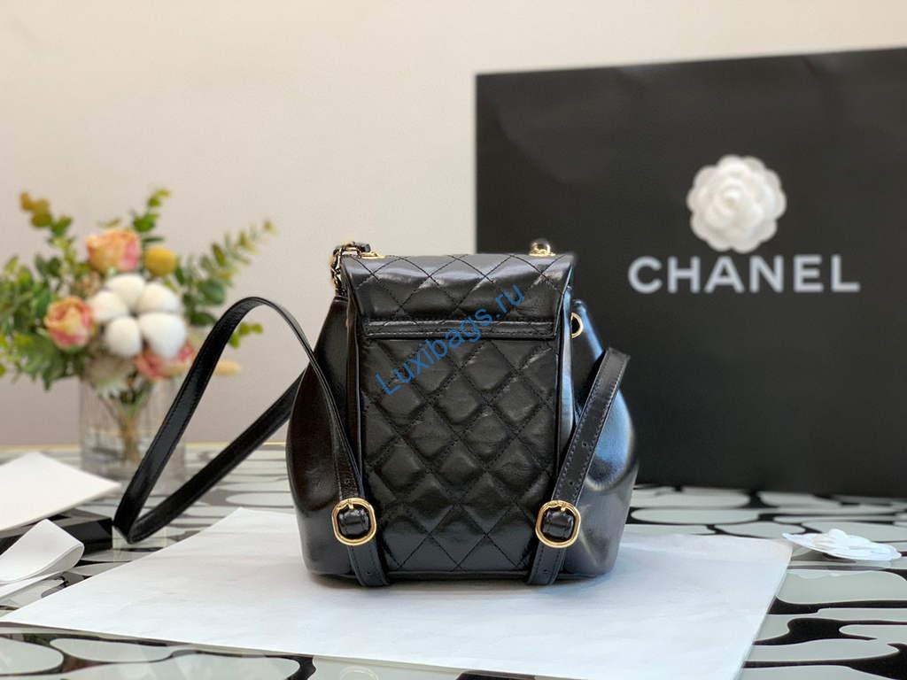 Chanel A99121 Backpack A3002 Calfskin Black | chanel a99121 backpack a3002 calfskin red 24