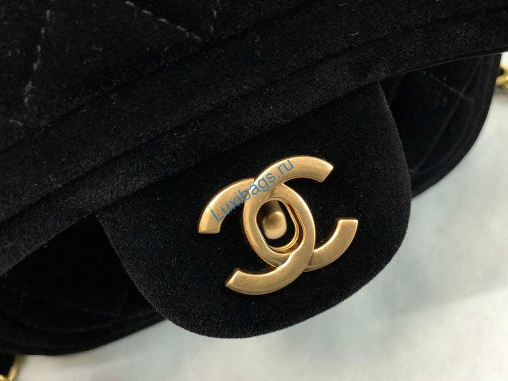 Chanel AS1115 Flap Bag Classic Velvet Black | chanel as1115 flap bag classic velvet 13
