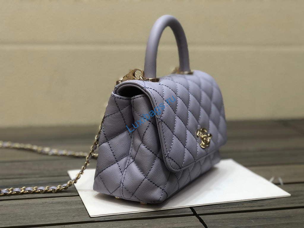 Chanel AS2215 mini flap bag with top handle Bag light blue | chanel as2215 mini flap bag with top handle bag light blue 42