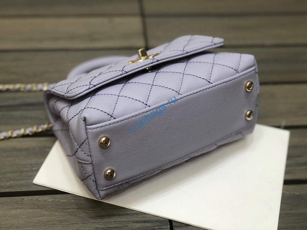 Chanel AS2215 mini flap bag with top handle Bag light blue | chanel as2215 mini flap bag with top handle bag light blue 44