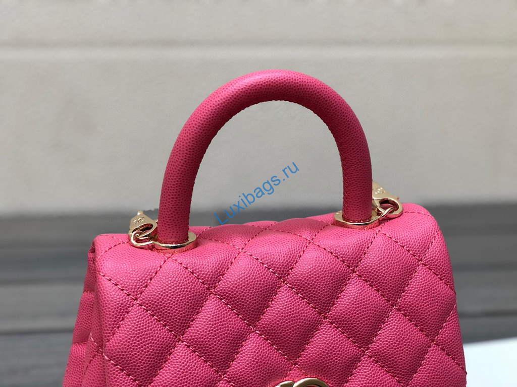Chanel AS2215 mini flap bag with top handle Bag Rose Red | chanel as2215 mini flap bag with top handle bag red 20