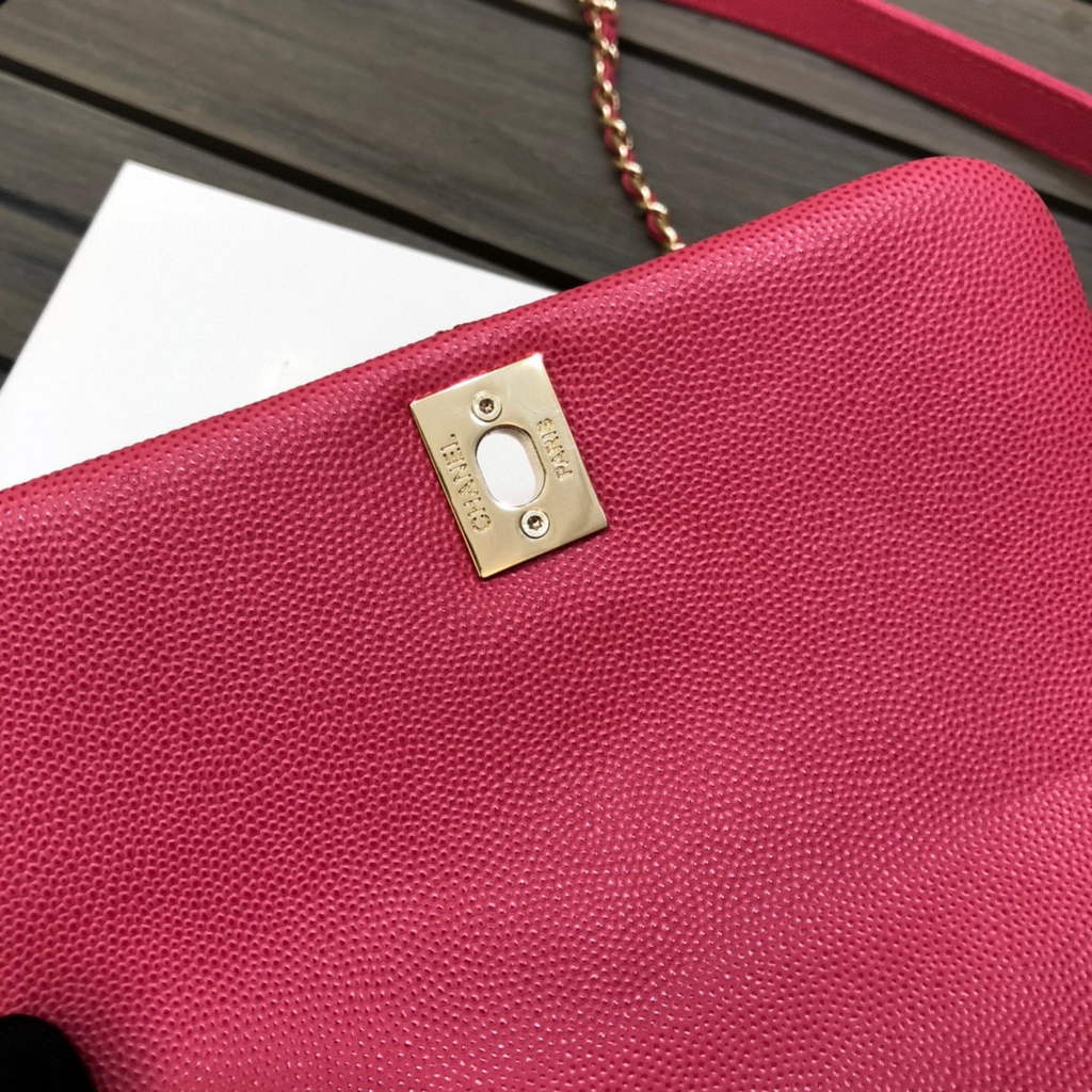 Chanel AS2215 mini flap bag with top handle Bag Rose Red | chanel as2215 mini flap bag with top handle bag red 26