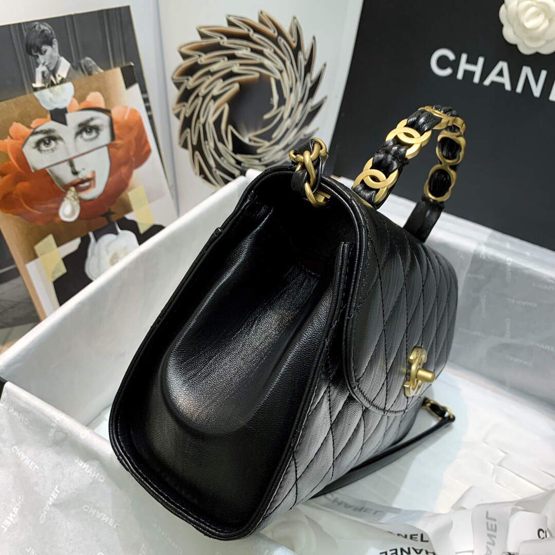 Chanel AS2478 Flap CC Wrapped Bag with Top Handle Black | chanel as2478 flap cc wrapped bag with top handle 13