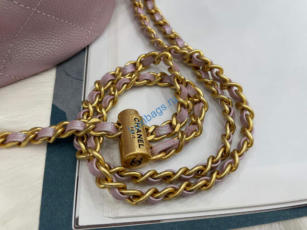Chanel AS2859 Bucket Bag Shoulder Bag Shiny Grained Calfskin Light Pink | chanel as2859 bucket bag shoulder bag shiny grained calfskin 107