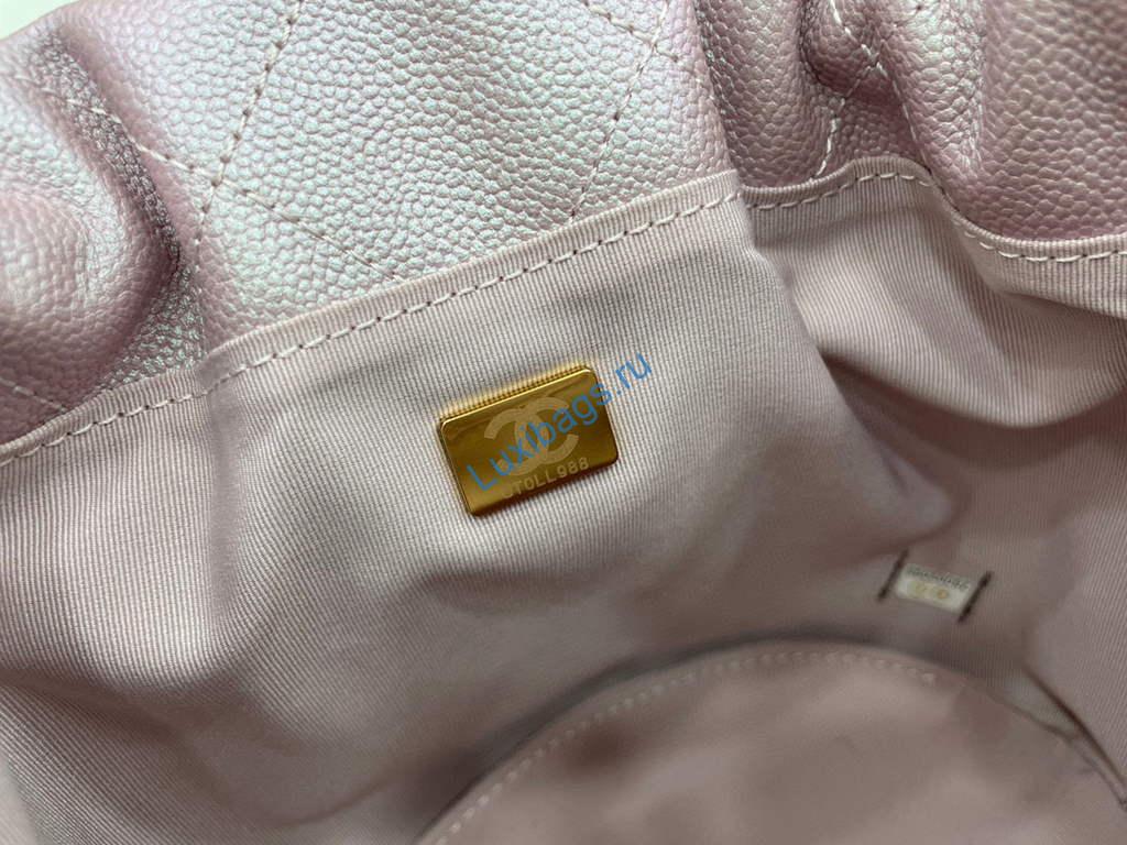 Chanel AS2859 Bucket Bag Shoulder Bag Shiny Grained Calfskin Light Pink | chanel as2859 bucket bag shoulder bag shiny grained calfskin 110