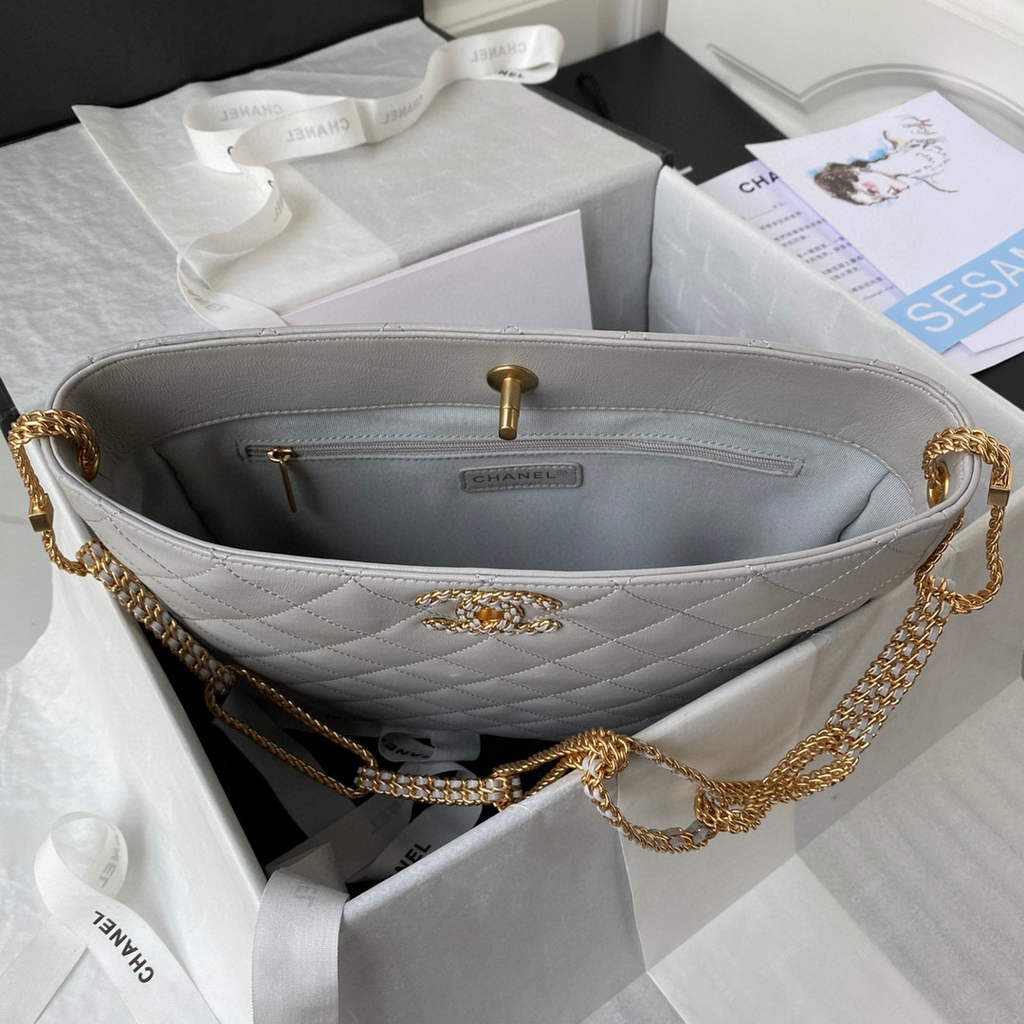 Chanel AS2977 Small Box Bag Shoulder bag Gray | chanel as2977 small box bag shoulder bag 26