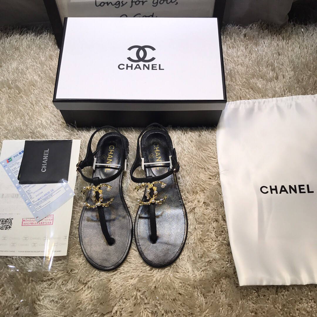 Chanel Women's Sandals Chanel Slippers Lambskin C90155 | chanel womens sandals chanel slippers lambskin 187
