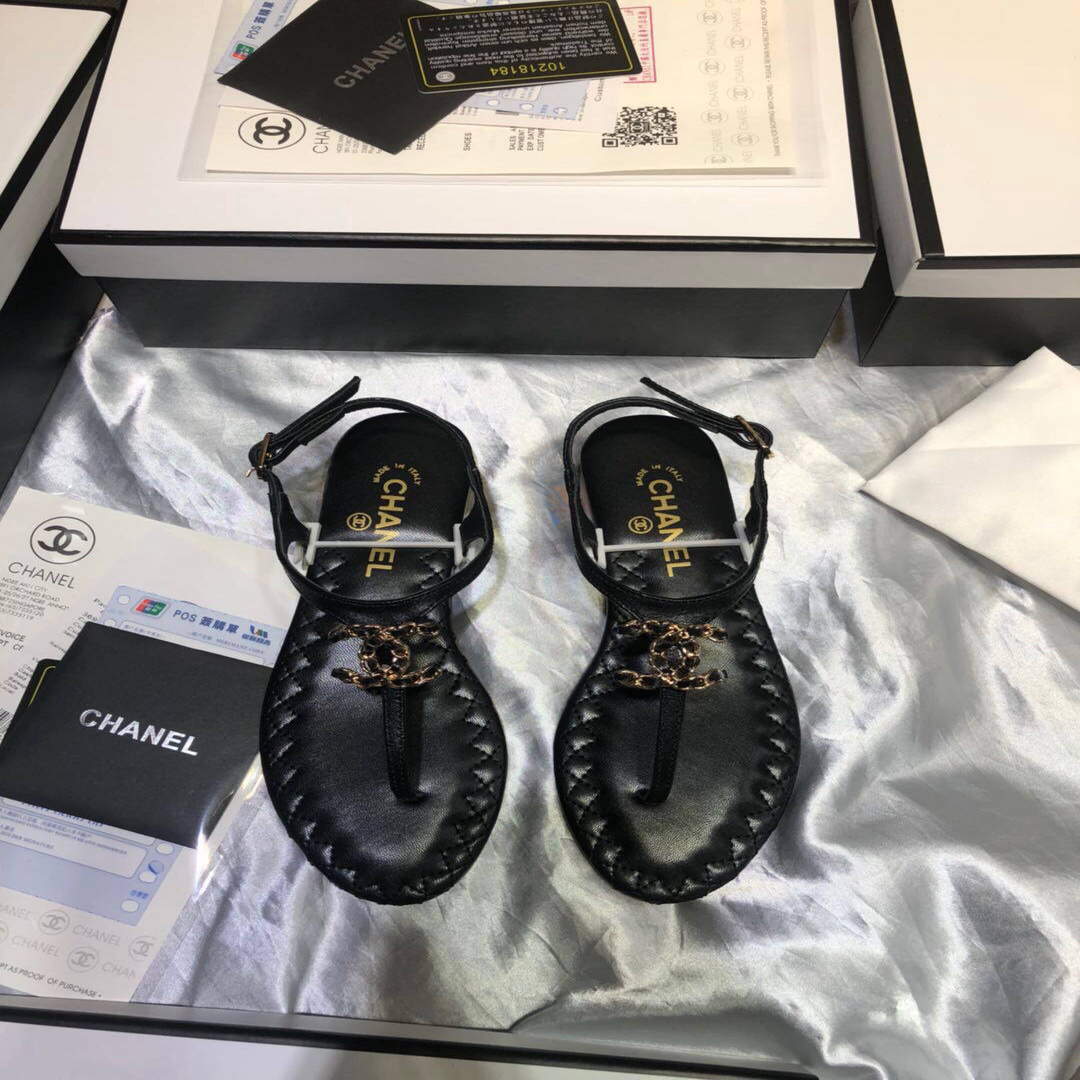 Chanel Women's Sandals Chanel Slippers Lambskin C90156 | chanel womens sandals chanel slippers lambskin 202