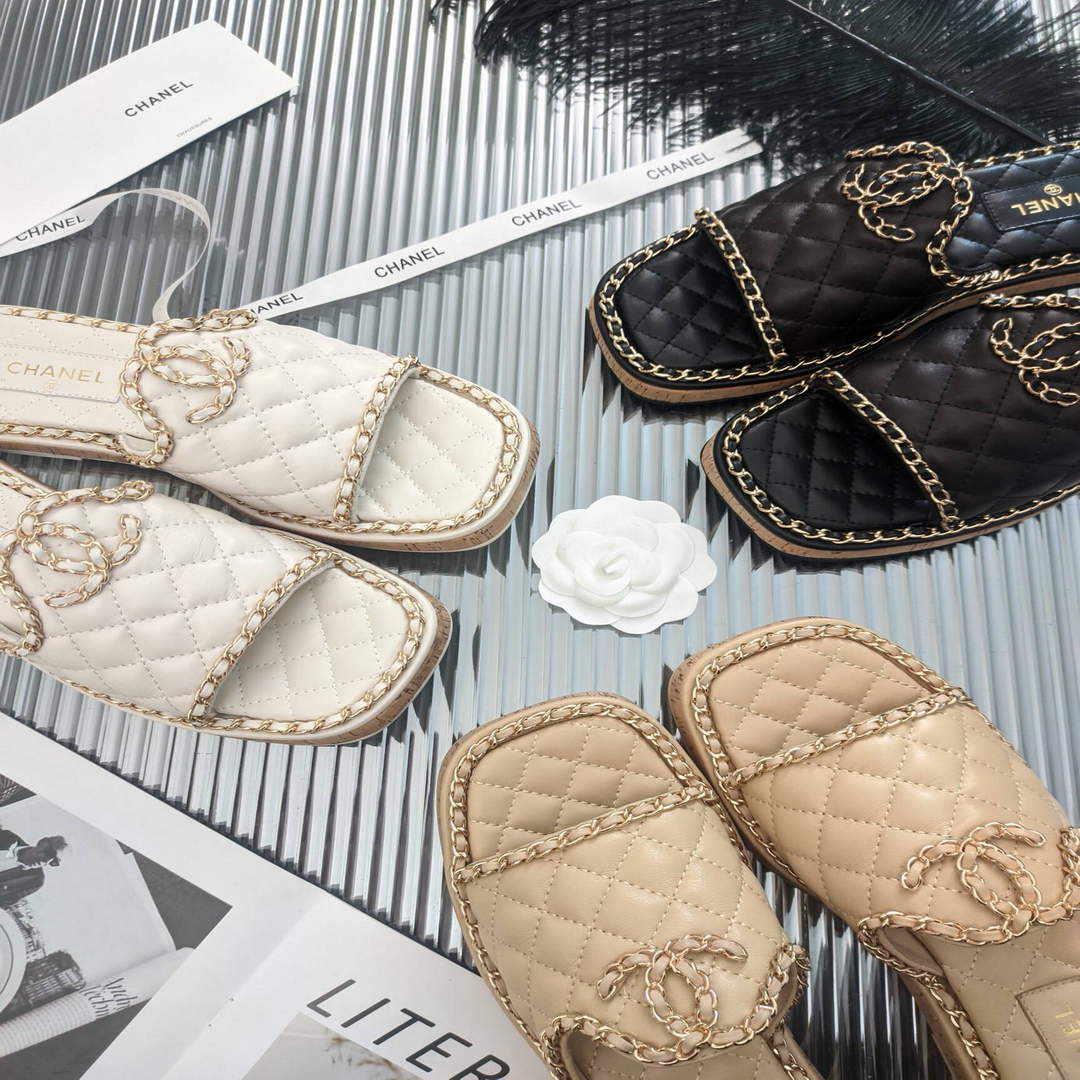 Chanel Women's Sandals Chanel Slippers Lambskin C90140 | chanel womens sandals chanel slippers lambskin 46