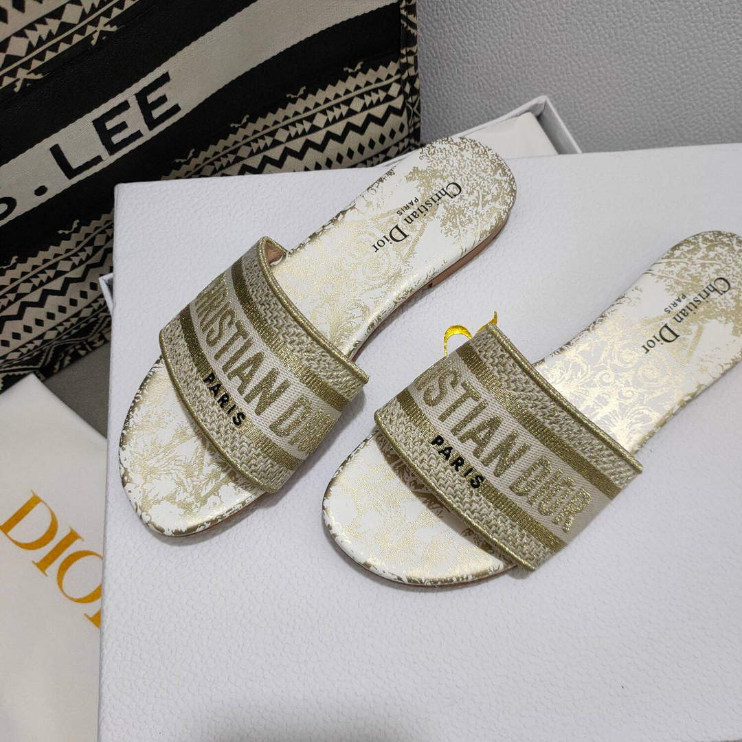 Dior Women's Slippers Designer Dior Sandals Flats Shoes D81205 | dior womens slippers designer dior sandals flats shoes 127