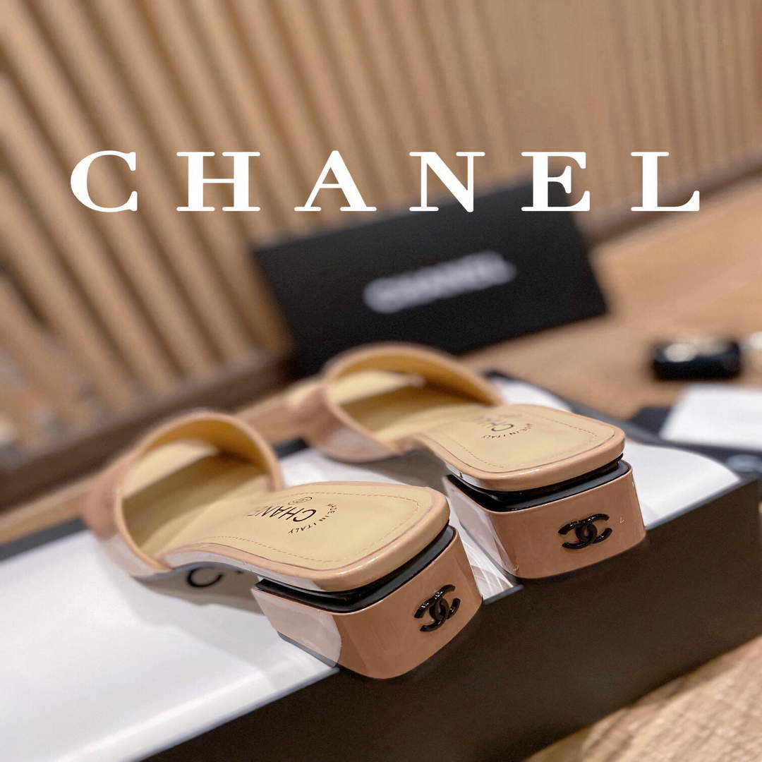 Chanel Women's Sandals Chanel Slippers Lambskin Heel 45mm C90178 | img 1520