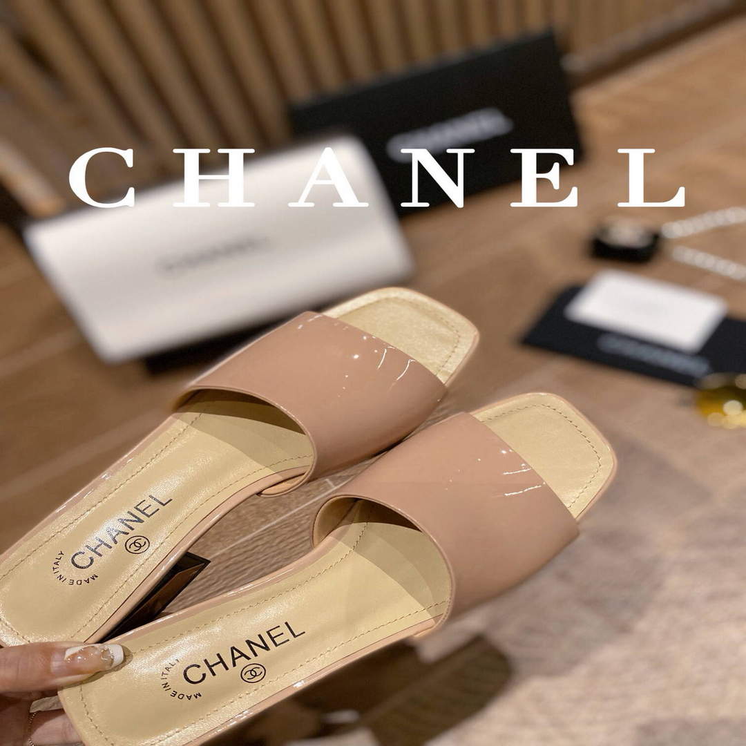 Chanel Women's Sandals Chanel Slippers Lambskin Heel 45mm C90178 | img 1521