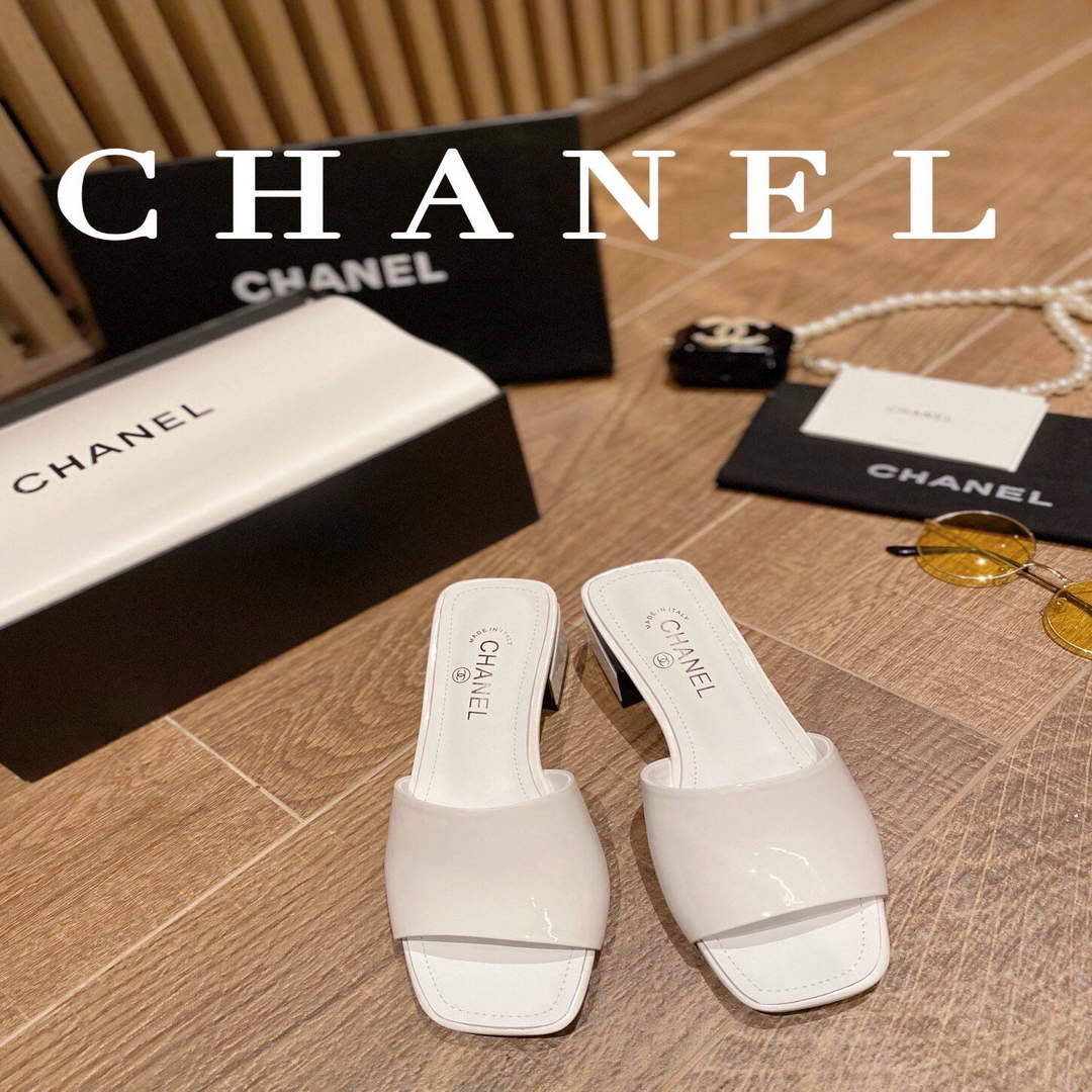 Chanel Women's Sandals Chanel Slippers Lambskin Heel 45mm C90179 | img 1537