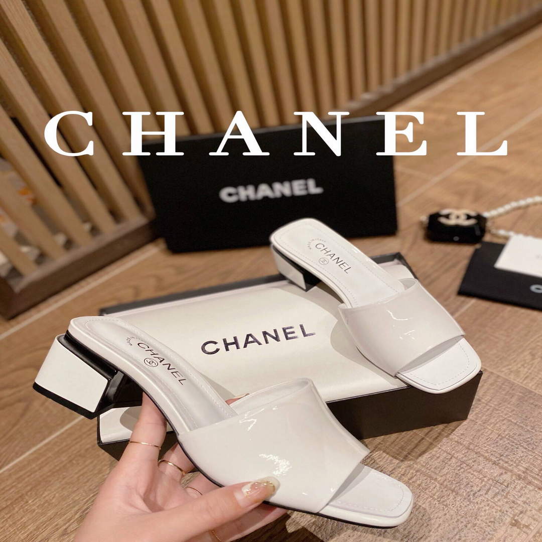 Chanel Women's Sandals Chanel Slippers Lambskin Heel 45mm C90179 | img 1540
