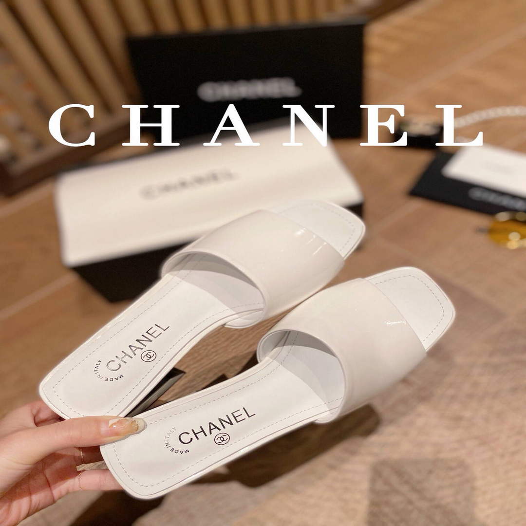 Chanel Women's Sandals Chanel Slippers Lambskin Heel 45mm C90179 | img 1541