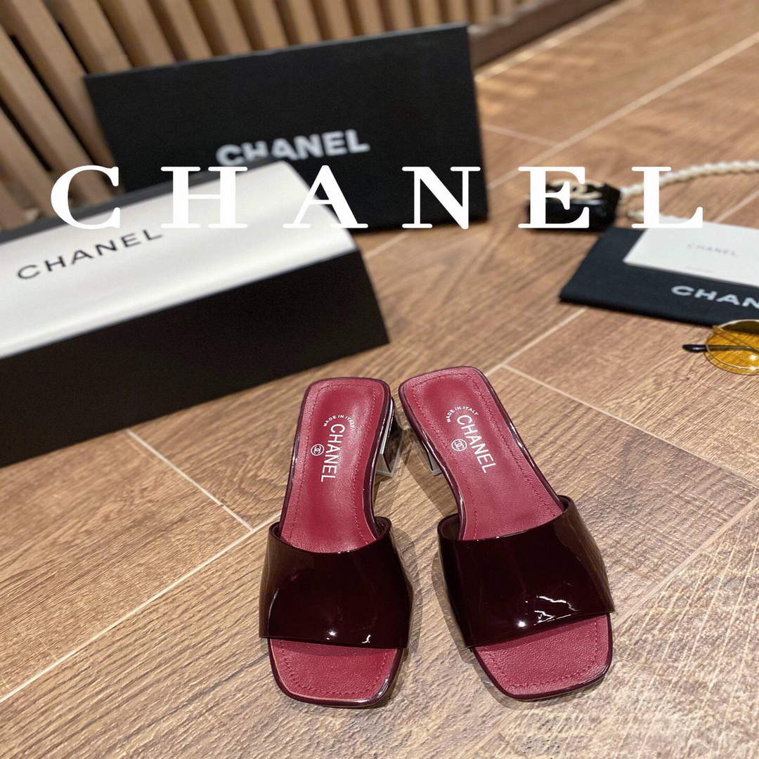 Chanel Women's Sandals Chanel Slippers Lambskin Heel 45mm C90180 | img 1557