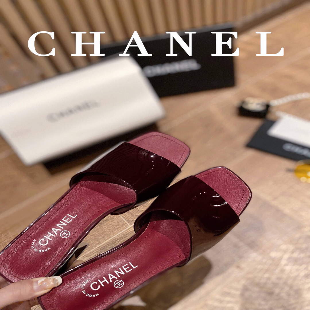 Chanel Women's Sandals Chanel Slippers Lambskin Heel 45mm C90180 | img 1559