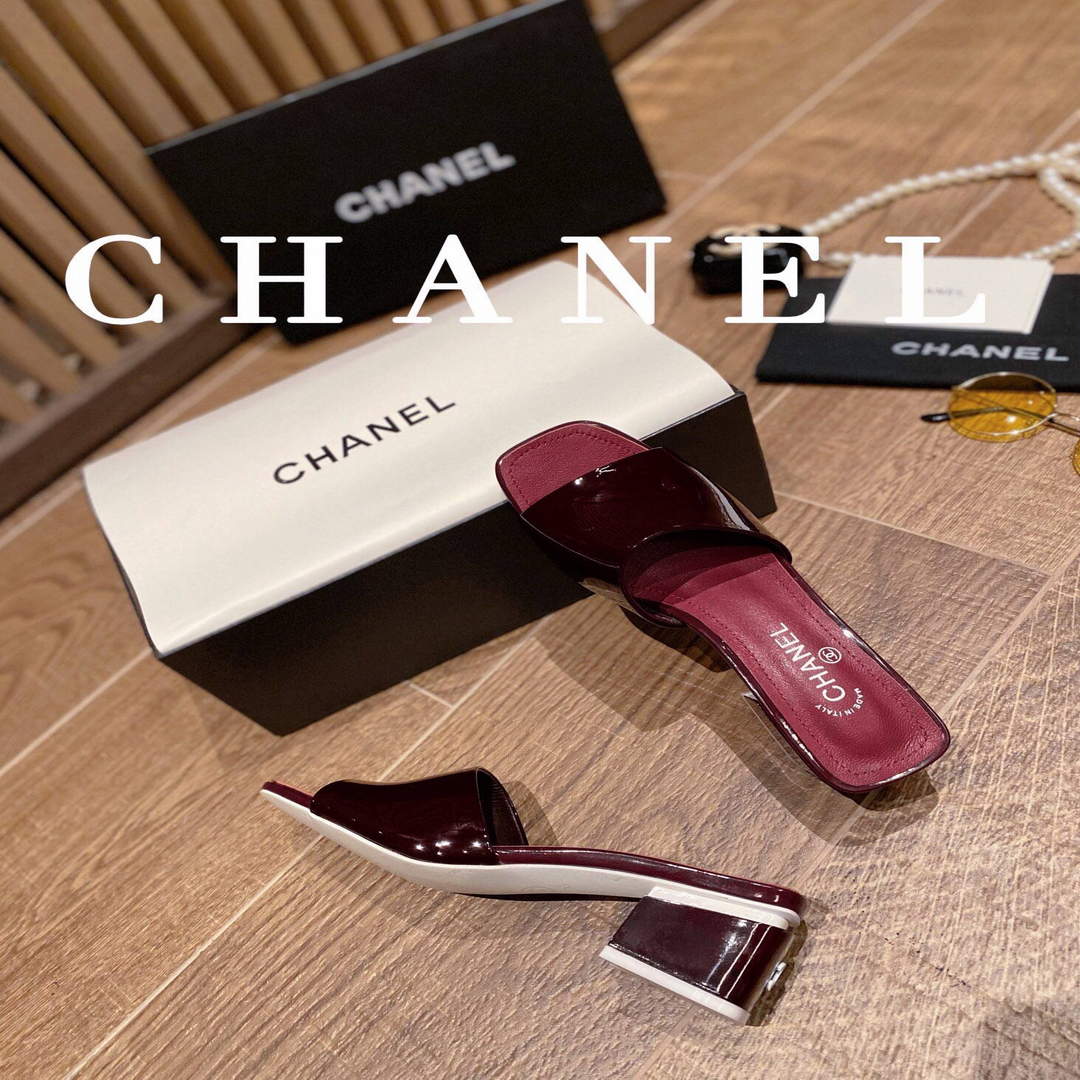 Chanel Women's Sandals Chanel Slippers Lambskin Heel 45mm C90180 | img 1560