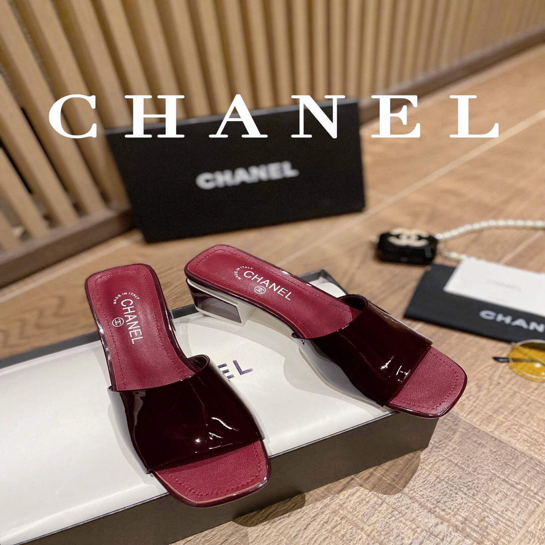 Chanel Women's Sandals Chanel Slippers Lambskin Heel 45mm C90180 | img 1561