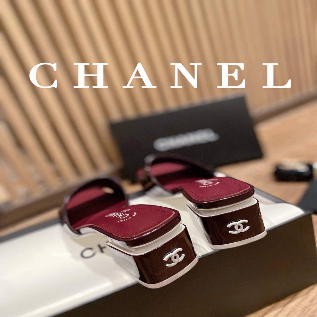 Chanel Women's Sandals Chanel Slippers Lambskin Heel 45mm C90180 | img 1562