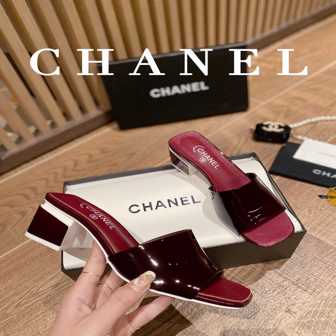 Chanel Women's Sandals Chanel Slippers Lambskin Heel 45mm C90180 | img 1563