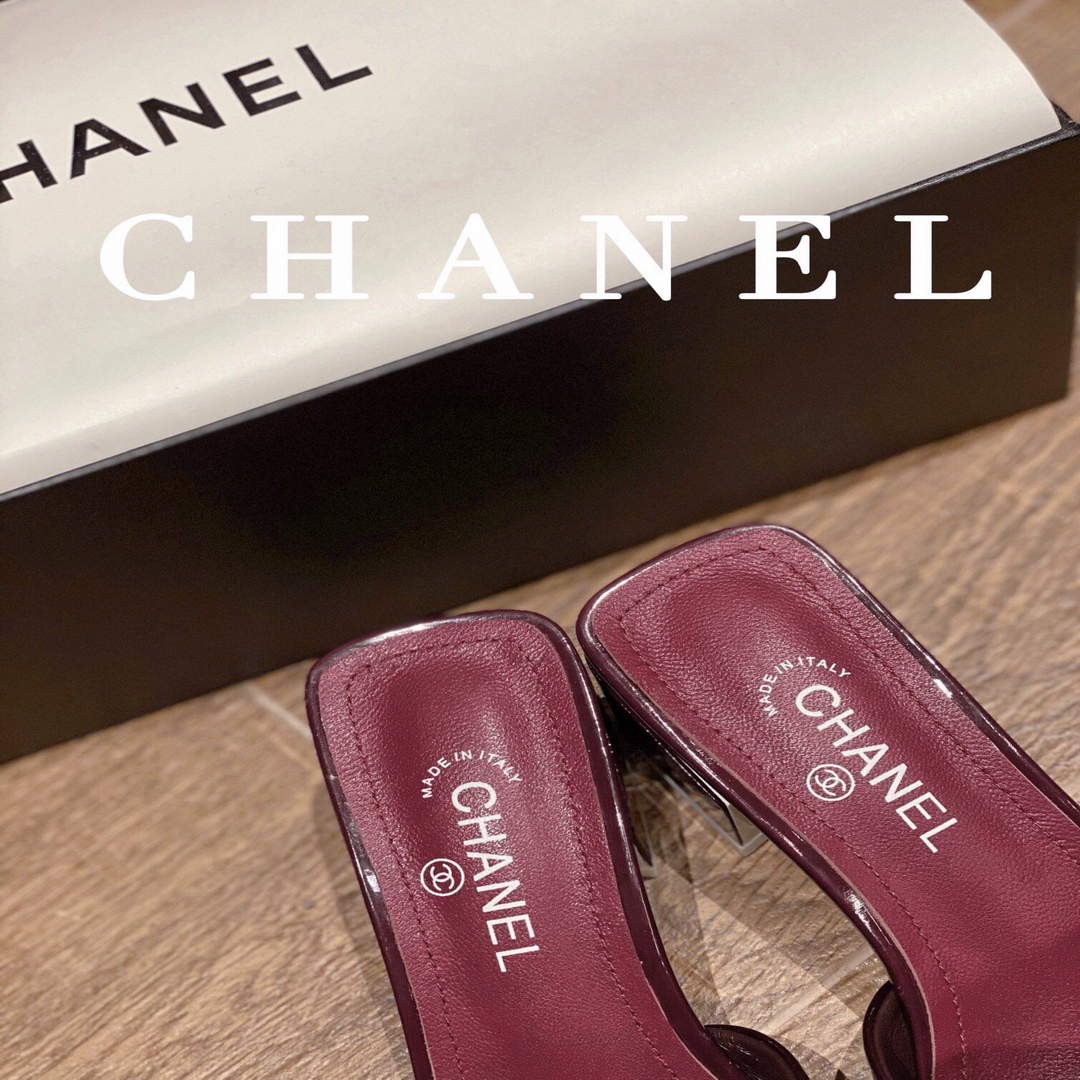 Chanel Women's Sandals Chanel Slippers Lambskin Heel 45mm C90180 | img 1564