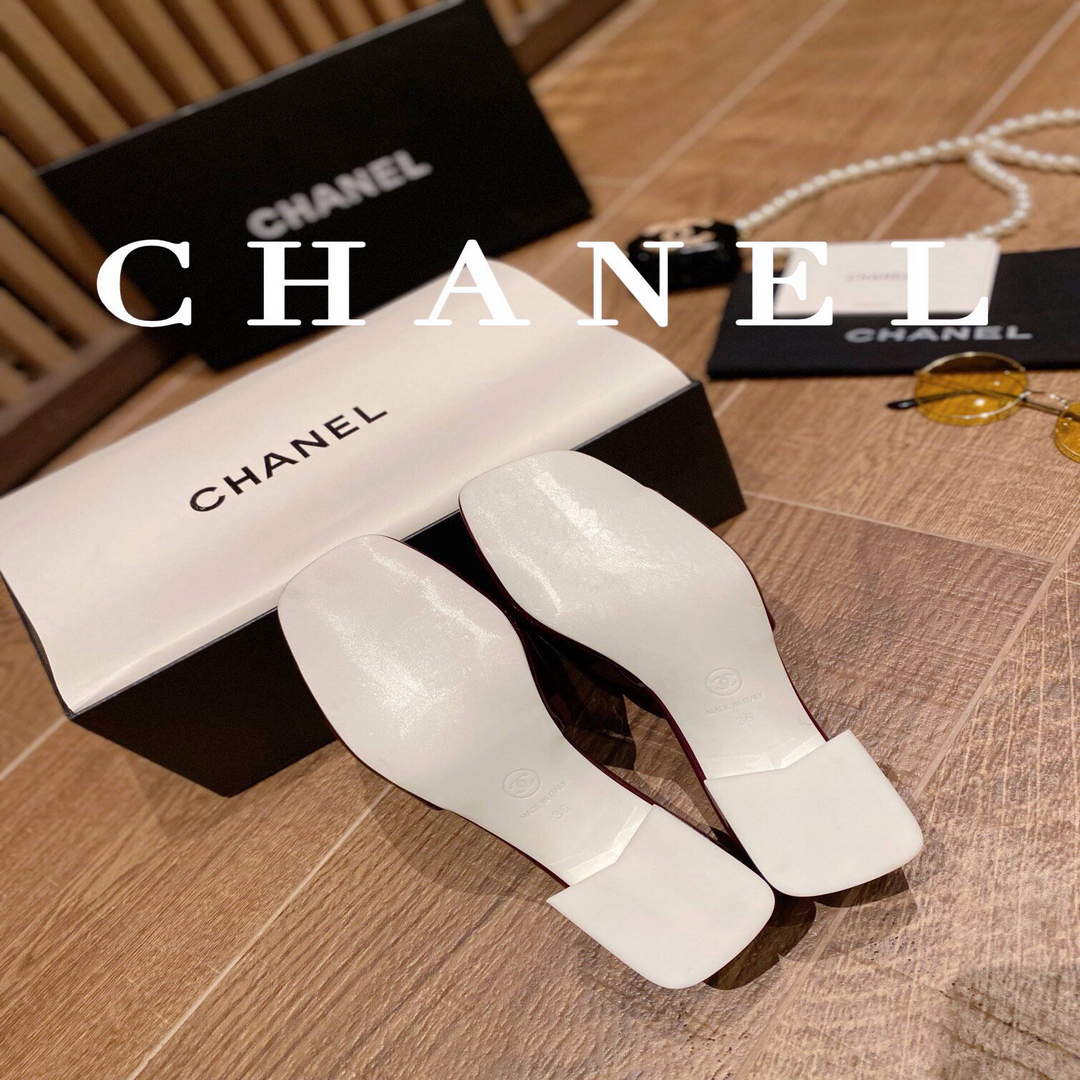 Chanel Women's Sandals Chanel Slippers Lambskin Heel 45mm C90180 | img 1565