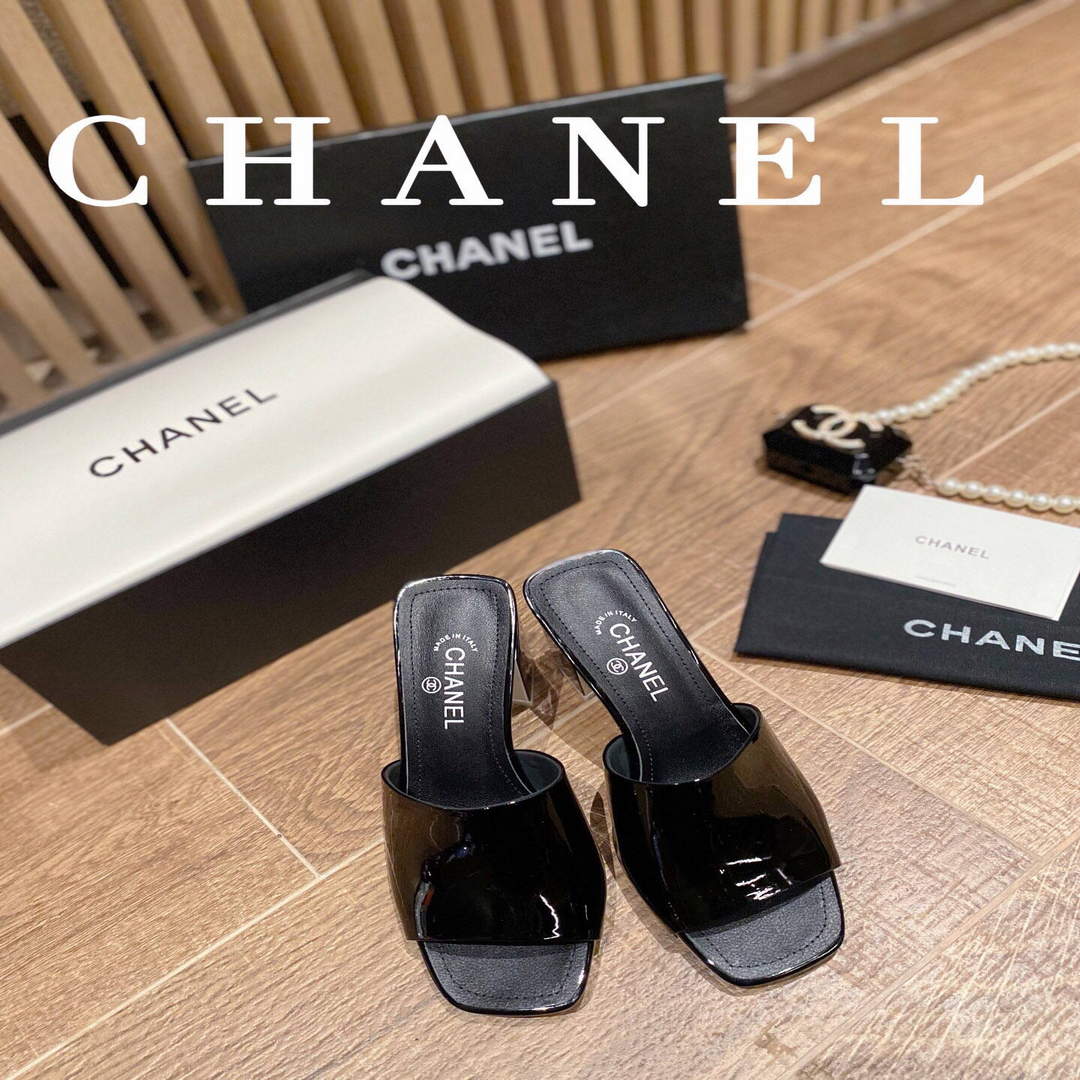 Chanel Women's Sandals Chanel Slippers Lambskin Heel 85mm C90173 | img 1586