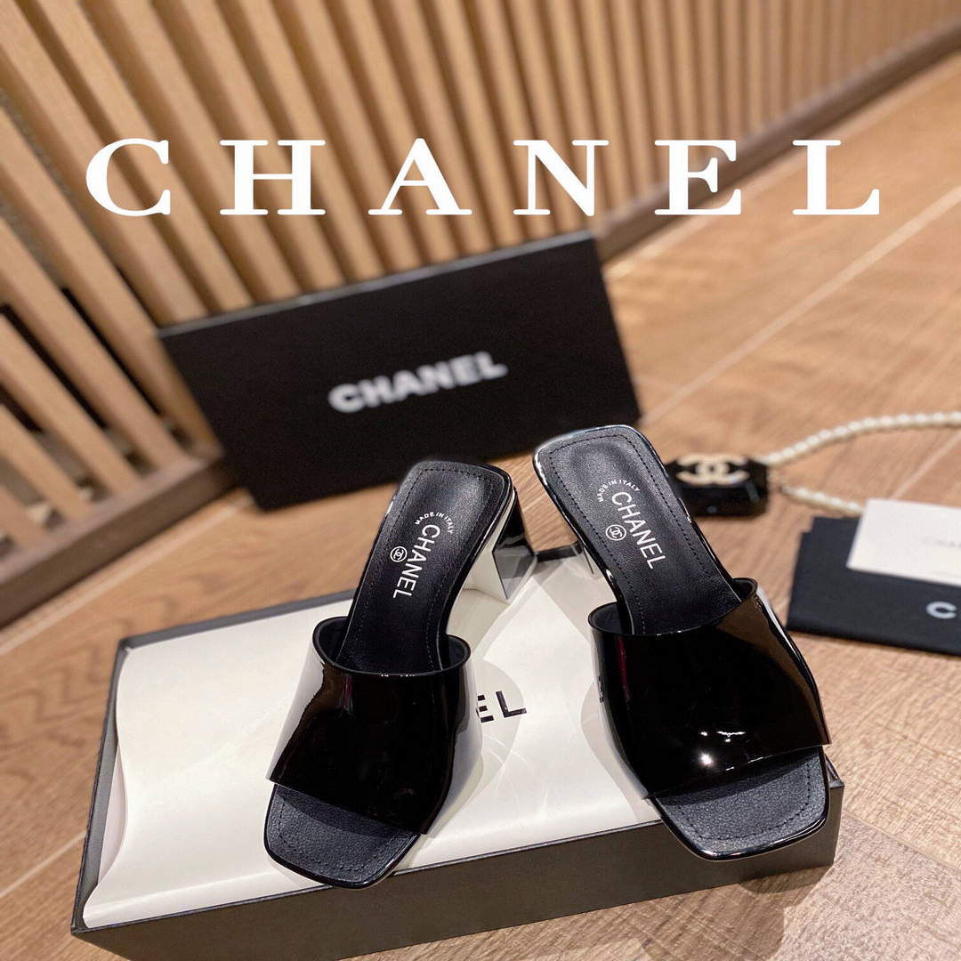 Chanel Women's Sandals Chanel Slippers Lambskin Heel 85mm C90173 | img 1589