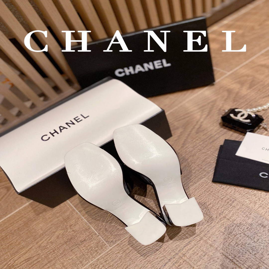 Chanel Women's Sandals Chanel Slippers Lambskin Heel 85mm C90173 | img 1594