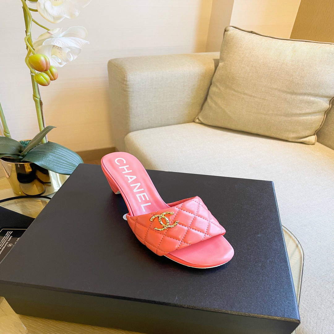 Chanel Women's Sandals Chanel Slippers Lambskin Heel 70mm C90183 | img 1648