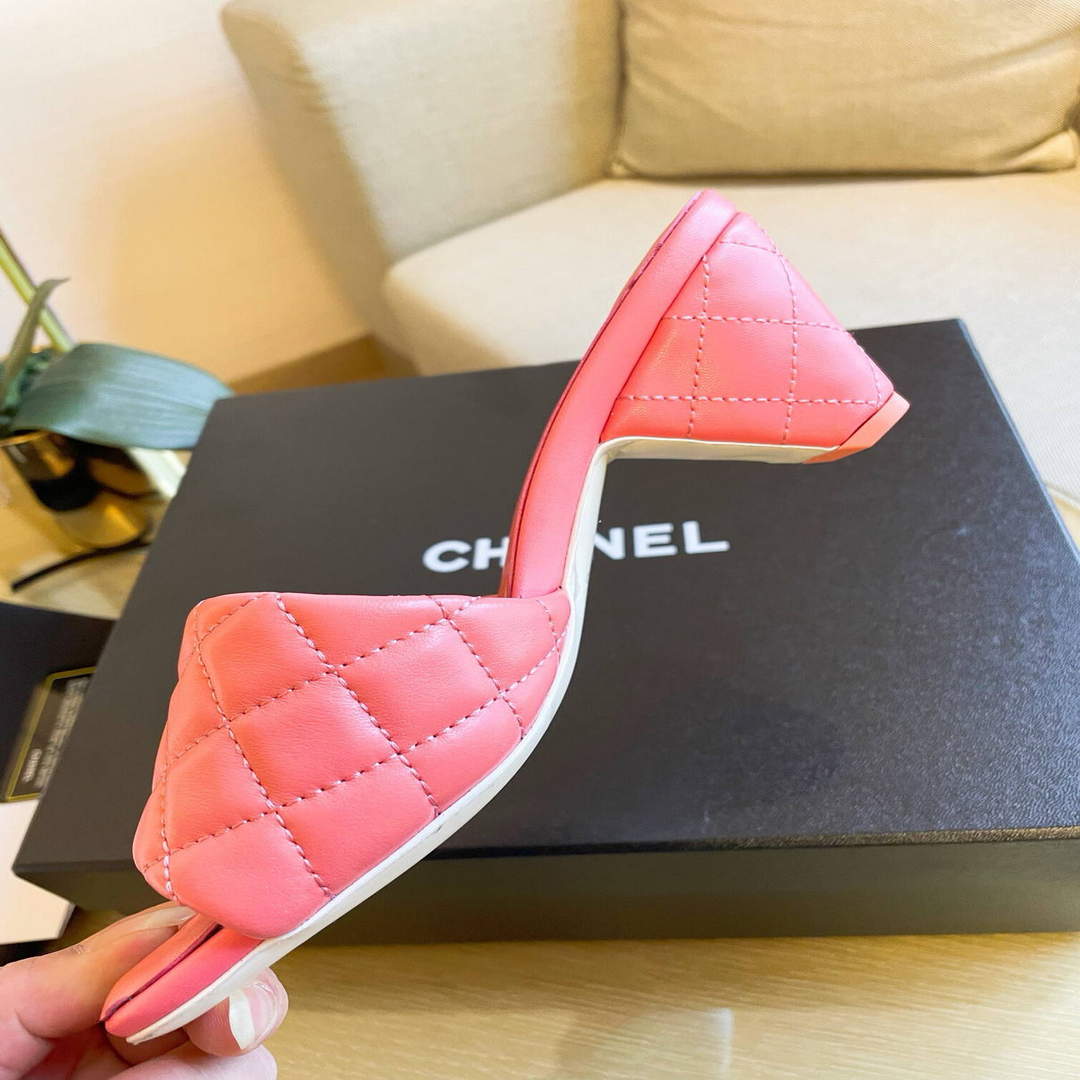 Chanel Women's Sandals Chanel Slippers Lambskin Heel 70mm C90183 | img 1649