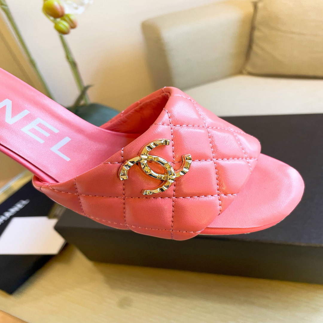 Chanel Women's Sandals Chanel Slippers Lambskin Heel 70mm C90183 | img 1650