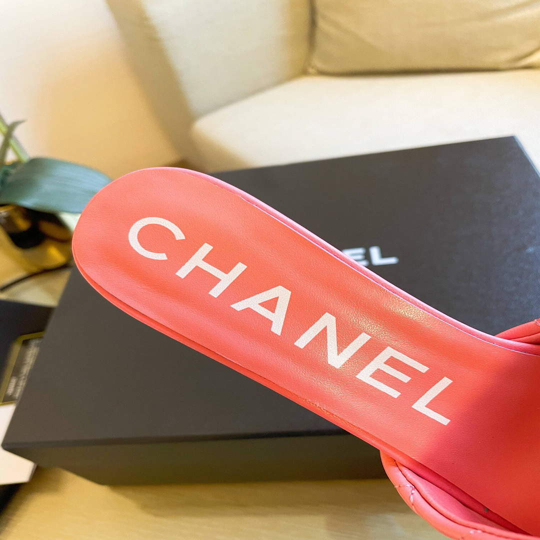 Chanel Women's Sandals Chanel Slippers Lambskin Heel 70mm C90183 | img 1652